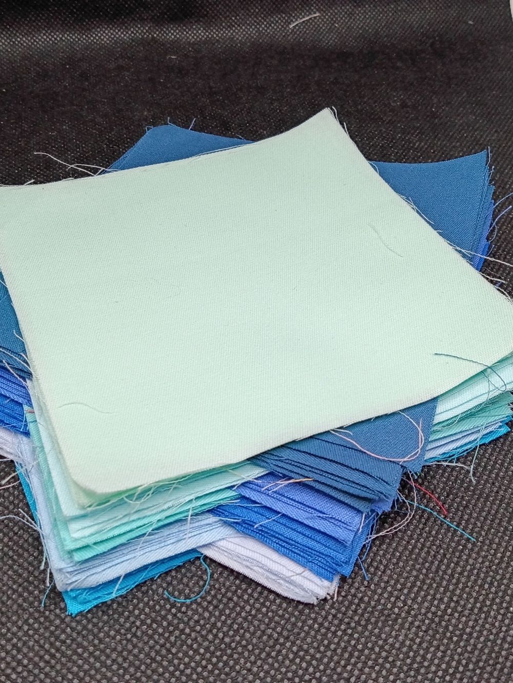 Aqua and Blue Fabric Squares 4 Inch Precut Squares Solid Cotton Fabrics